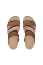 KEEN Women's Ellecity Slide Open Toe Slip On Comfortable Platform Wedge Sandals, Toasted Coconut/Fawn, 11