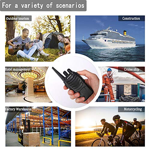 pxton Walkie Talkies Long Range for Adults with Earpieces,16 Channel Walky Talky Rechargeable Handheld Two Way Radios with Flashlight Li-ion Battery and Charger(4 Pack)