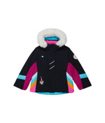 Obermeyer Kids Cara Mia Jacket For Toddlers, Little Kids and Big Kids - Faux Fur Detachable Hood, Adorable and Cozy Jacket Black 7 Little Kid One Size