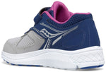 Saucony Unisex-Child Cohesion 14 Alternative Closure Sneaker, Navy/Grey/Grape, 13.5 M US Big Kid
