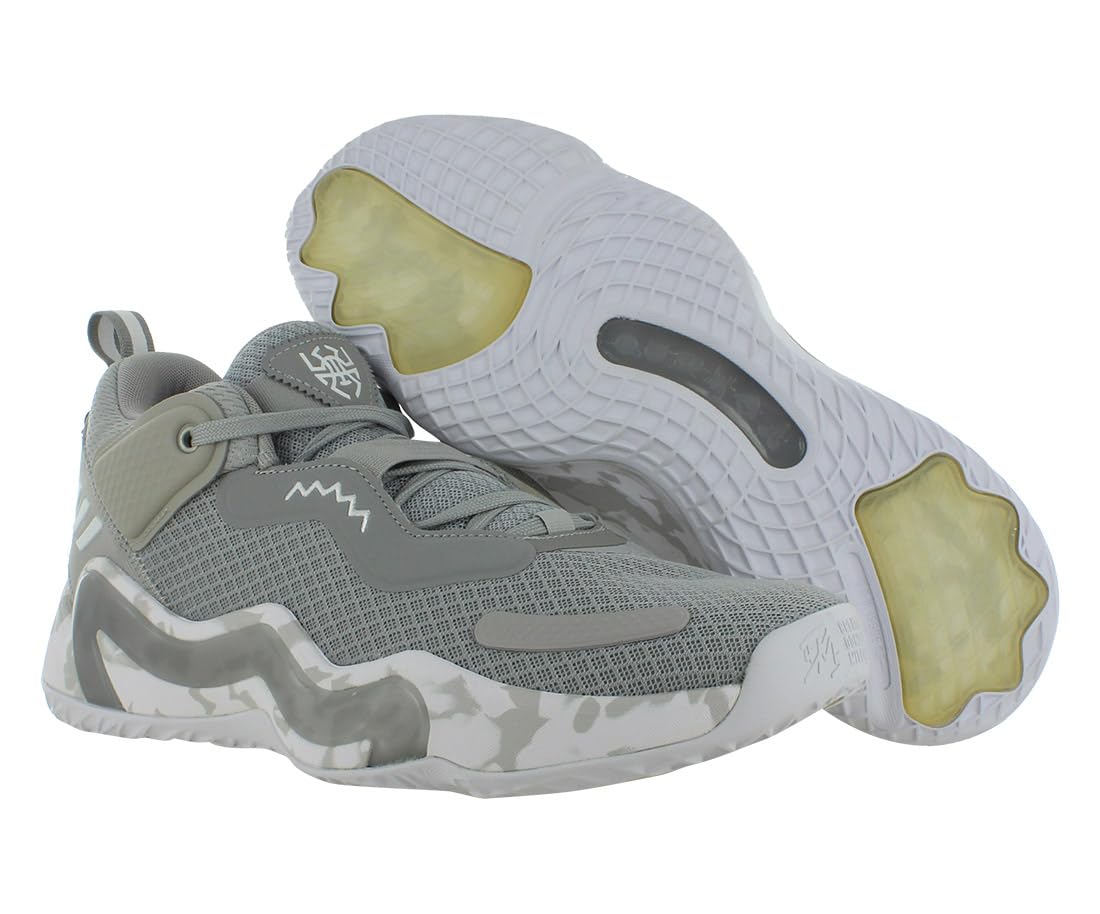 adidas mens D.O.N. Issue 3 Basketball Shoes, Team Mid Grey-white-team Light Grey, 14