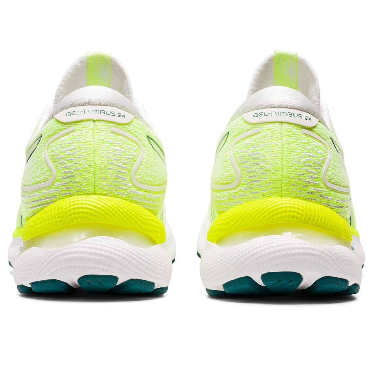 ASICS Women's Gel-Nimbus 24 Running Shoes, 6.5, White/Velvet Pine