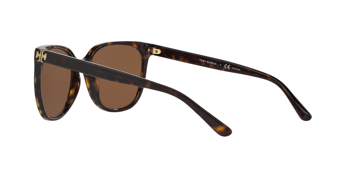 Tory Burch TY7106 Sunglasses 137883-57 - Dark Tortoise Frame, Brown Solid TY7106-137883-57