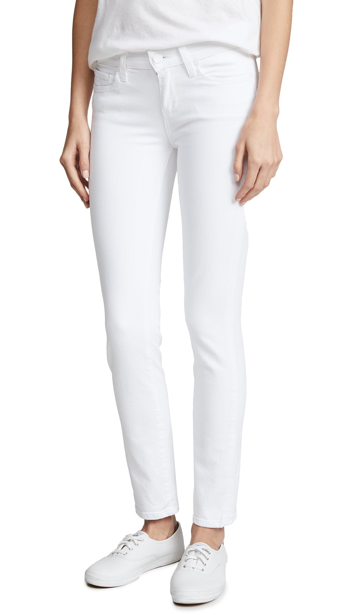 PAIGE Women's Skyline Ankle Skinny Jeans, Crisp White, 28