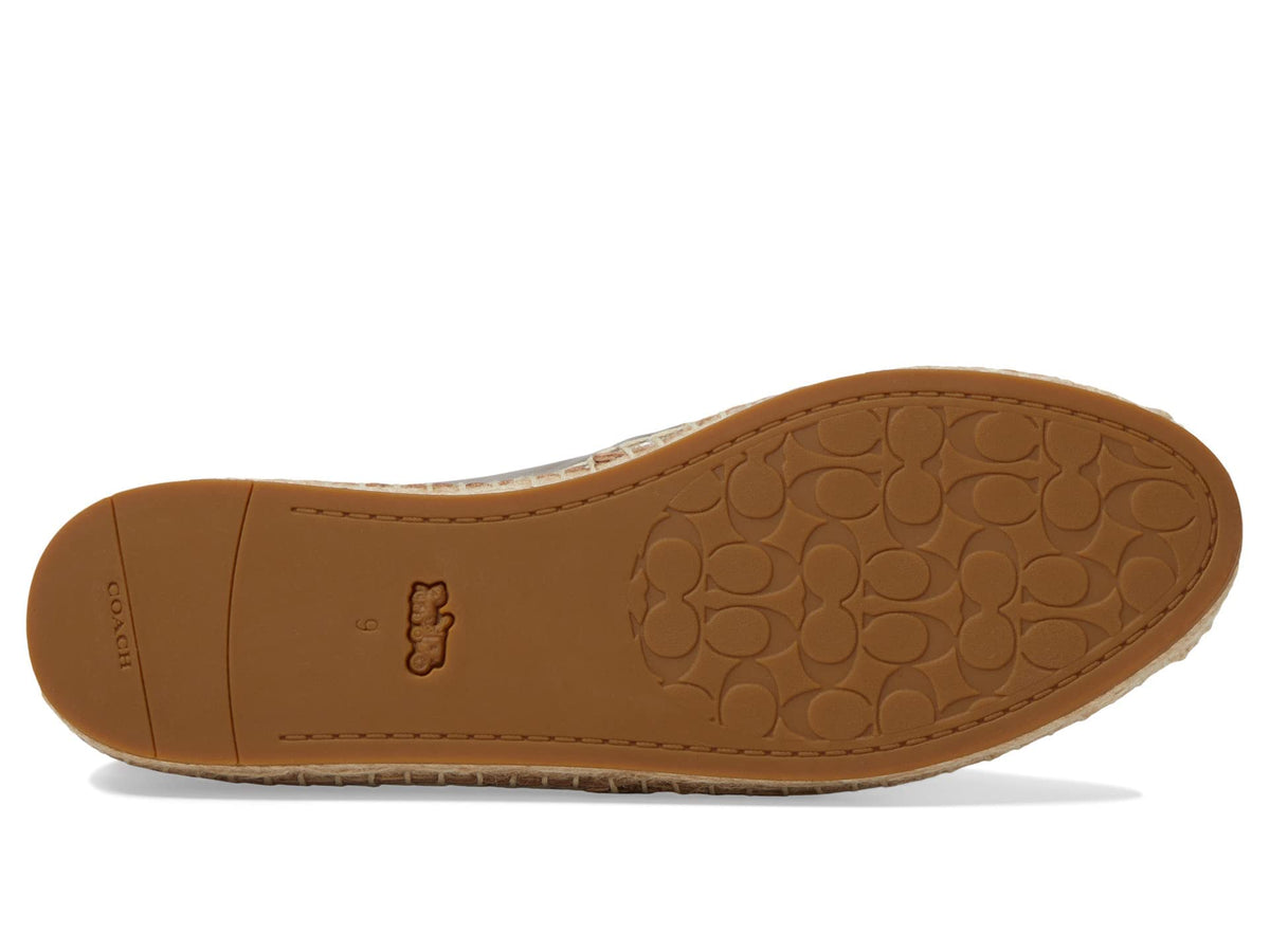 Coach Carley Metallic Leather Espadrille Platinum Champagne 9 B (M)