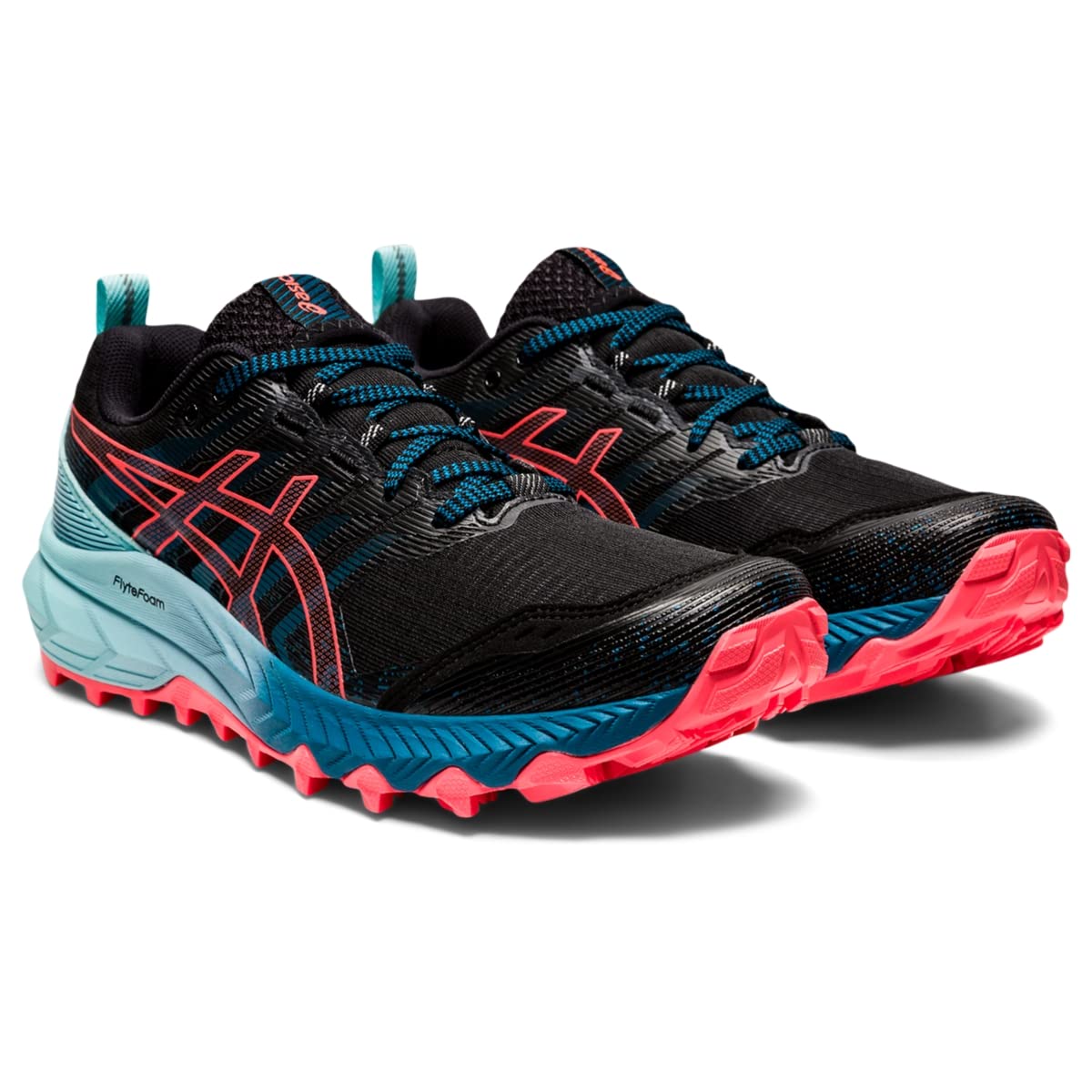 ASICS Women's Gel-Trabuco 9 Running Shoes, 7.5, Black/Blazing Coral