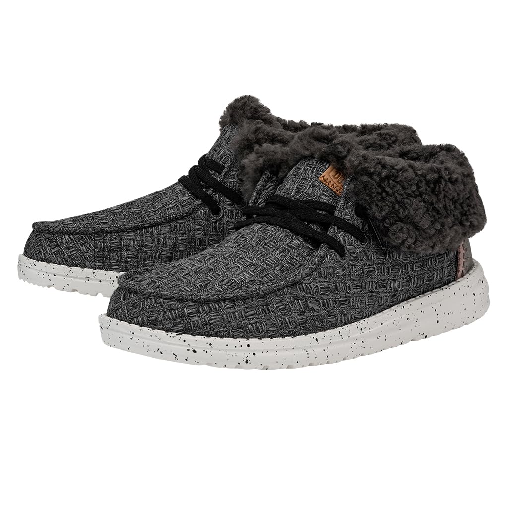 HEYDUDE Damen Fold Stitch Cozy Moccasin Black