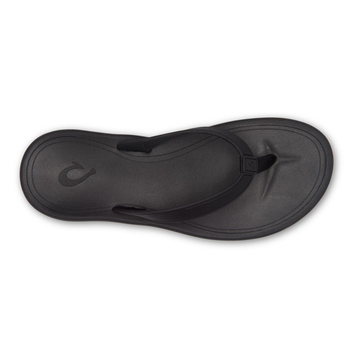 OLUKAI Kapehe Women's Beach Sandal, Quick-Dry Flip-Flop Slides, Water Resistant & Modern Low Profile Design, All-Day Comfort Fit & Wet Grip Soles, Black/Black, 5