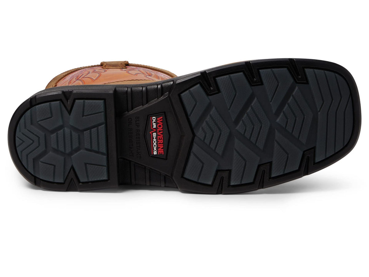 Wolverine Men's Rancher DuraShocks CarbonMax Wellington Western Boot, Yellow/Orange, 10