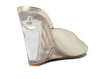 Stuart Weitzman Womens Tia 100 Lucite Wedge Platino 8 B