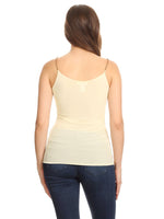 Anna-Kaci Womens Glitzy All Over Sequin Chain Straps Slim Spaghetti Tank Top, Gold, Medium