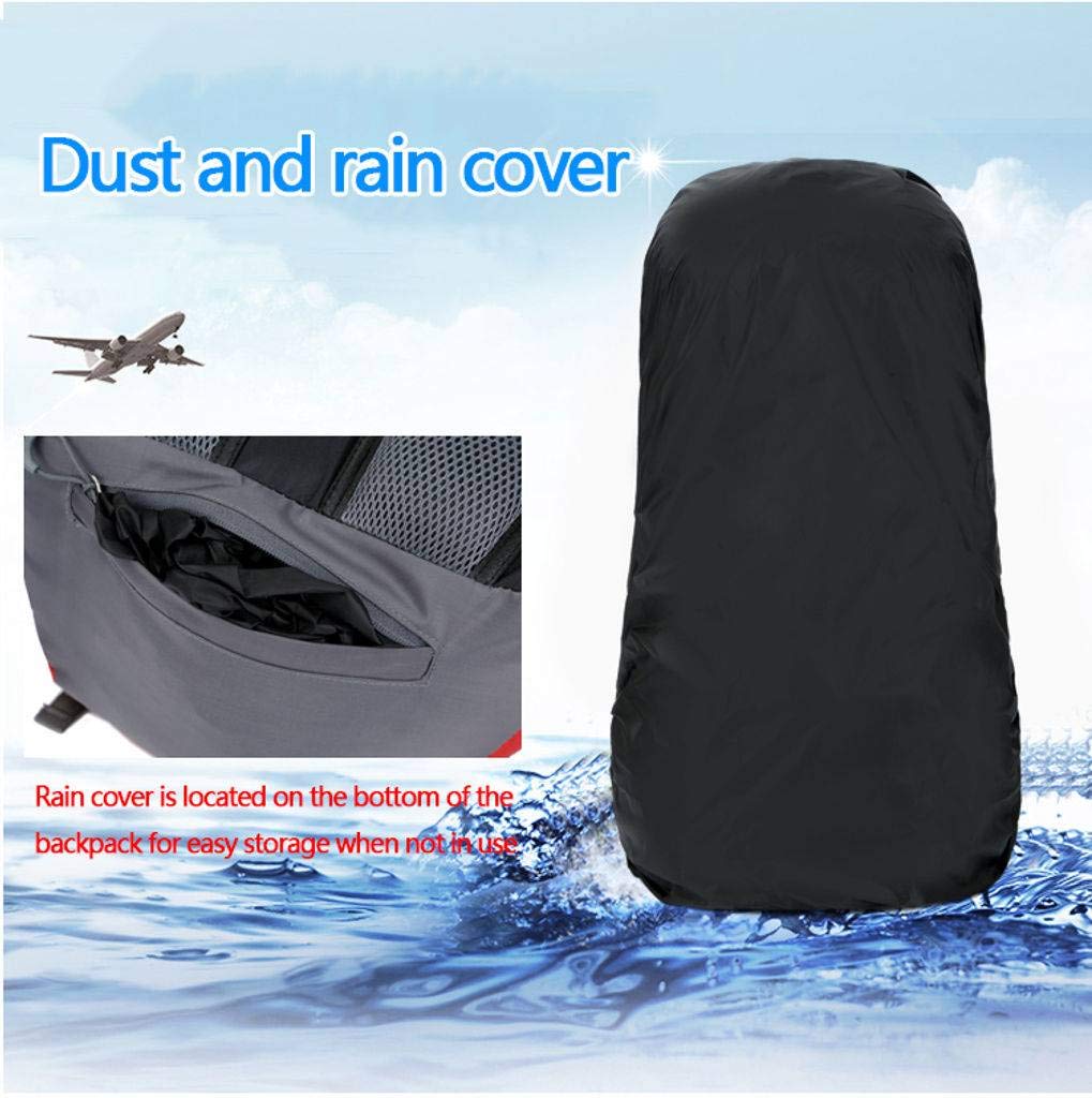 60L Hiking Backpack with Rain Cover, Lightweight Outdoor Trekking Multipurpose Backpack for Climbing Camping-Purple