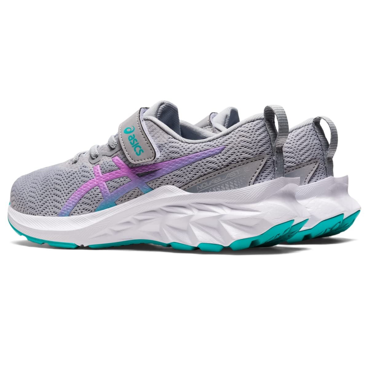 ASICS Girl's Novablast 2 PS (Toddler/Little Kid) Piedmont Grey/Lavender Glow 3 Little Kid M
