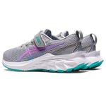 ASICS Girl's Novablast 2 PS (Toddler/Little Kid) Piedmont Grey/Lavender Glow 3 Little Kid M