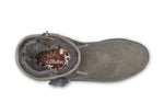 OLUKAI Pa'ina Hulu Women's Winter Boot, Soft Waterproof Leather & Wet Grip Sole, Medial Side Zipper for Easy Slip-On, Comfortable & Cute Style, Fog/Fog, 6.5