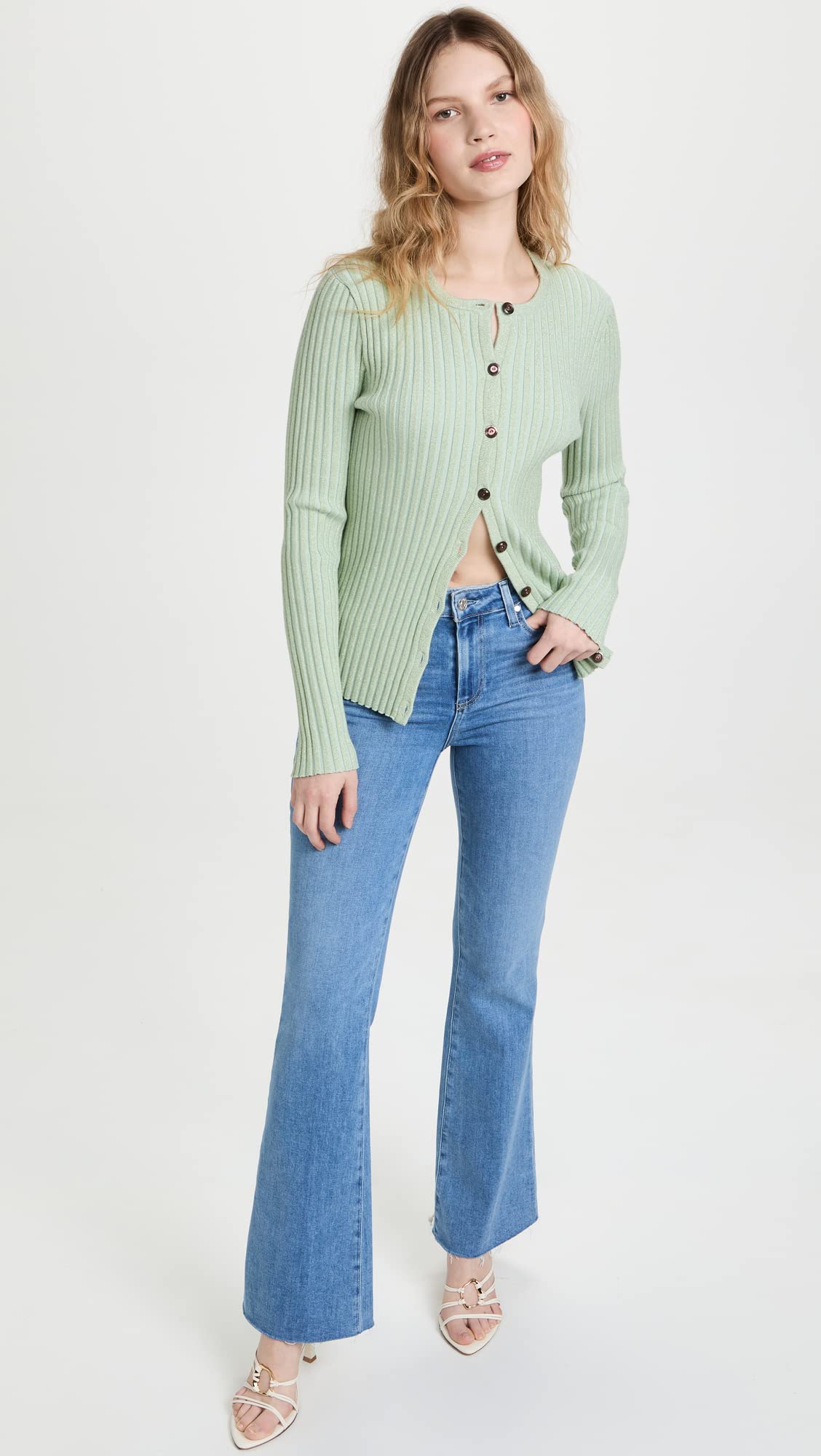 PAIGE Women's high Rise Laurel caynon Flare Leg in Folk Distressed, 23