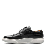 Florsheim Premier Wing Tip Lace-Up Sneaker Black Smooth/White Sole 8.5 W (3E)
