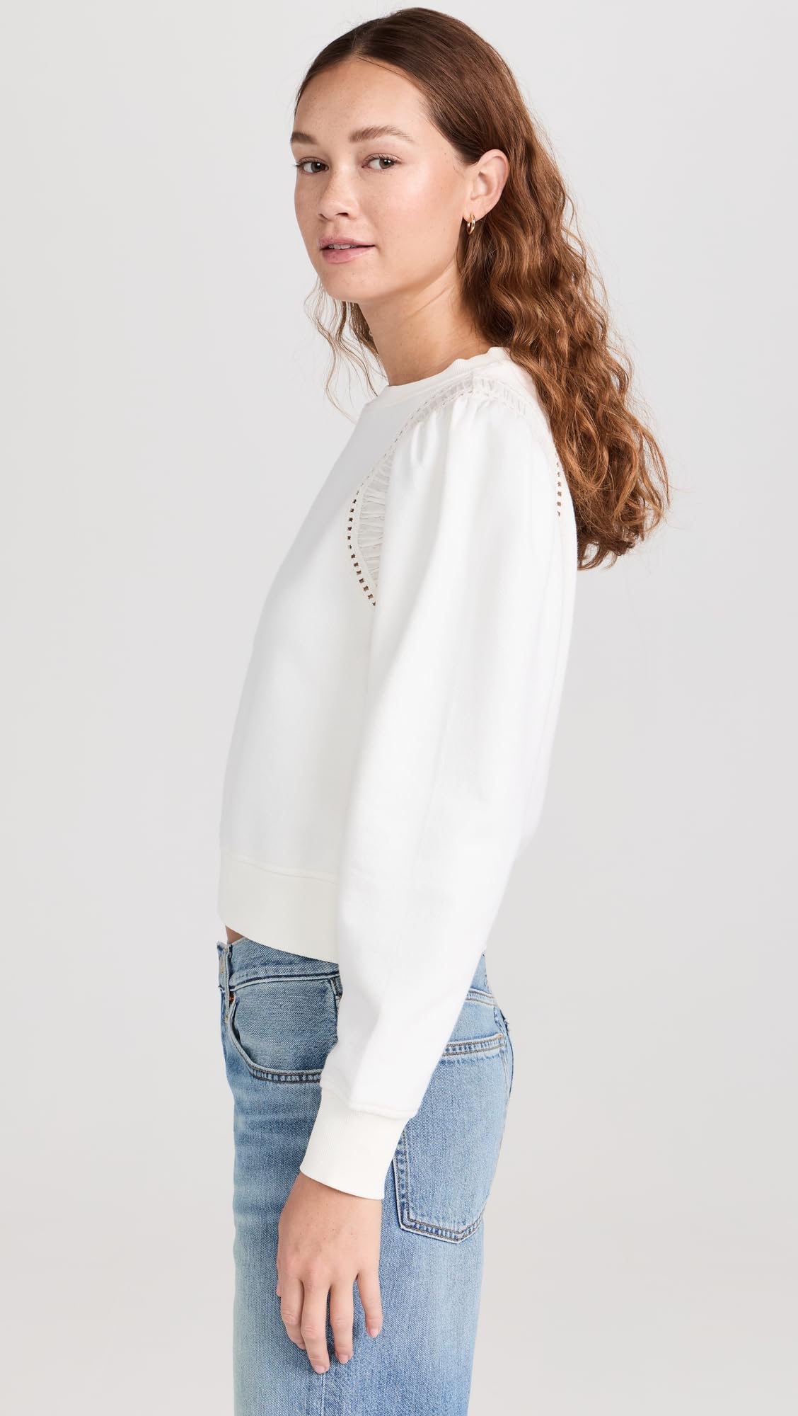 PAIGE Women's Dorea Sweatshirt, Ivory, White, S