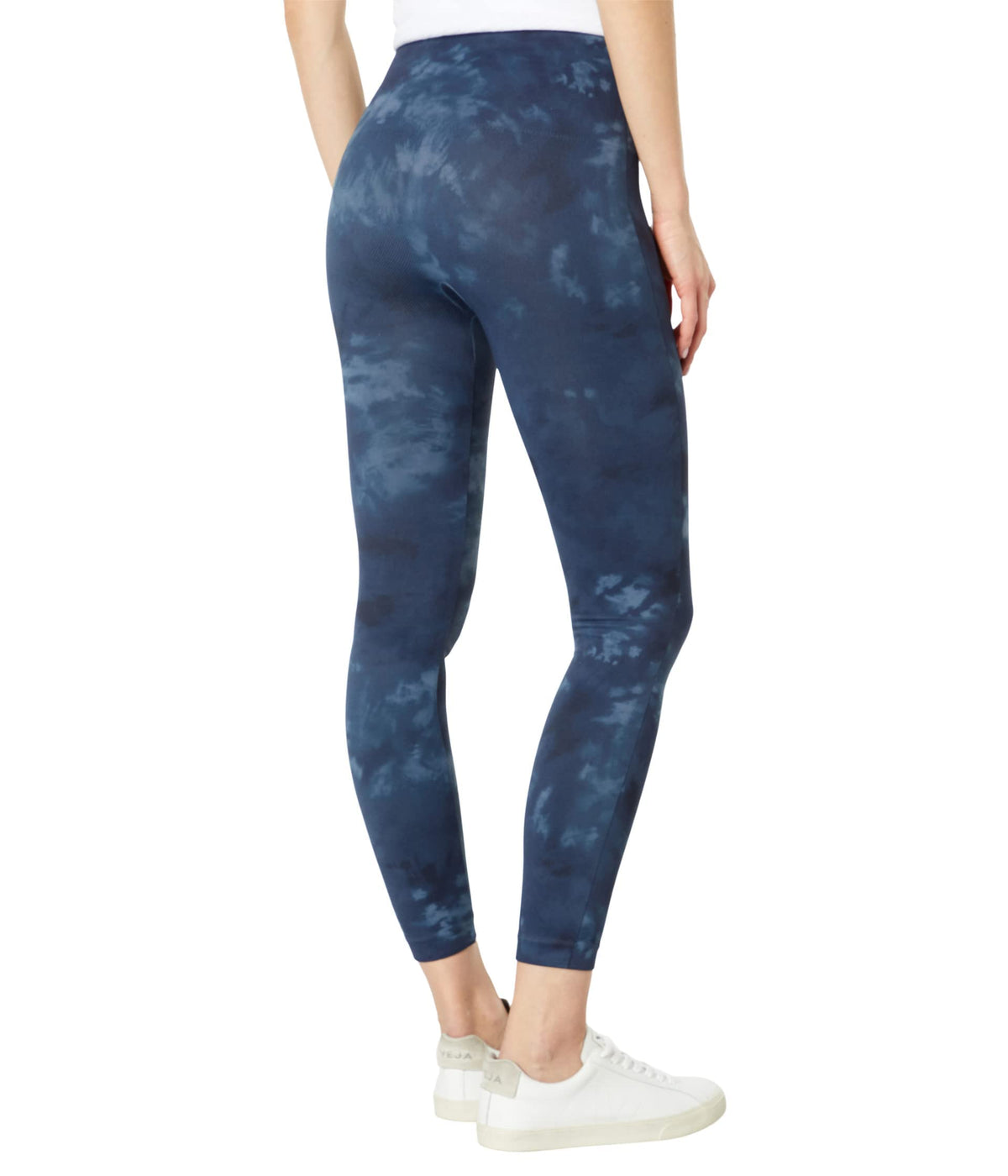 SPANX Seamless Leggings for Women Tummy Control Deep Blue Tie-Dye XS One Size