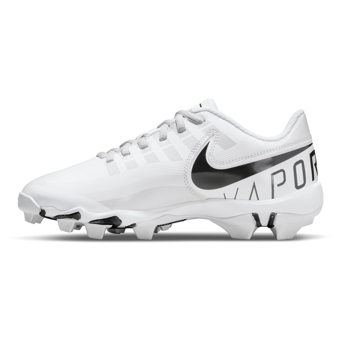 Nike Youth Vapor Edge Shark Football Cleats (6Y, White/Grey Fog/Black)