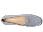 Coach® Marley Driver Women Loafers – Pebbled Leather Upper – Cushioned Footbed – Synthetic Lining – Gold Tone Grey Blue 5.5 B - Medium