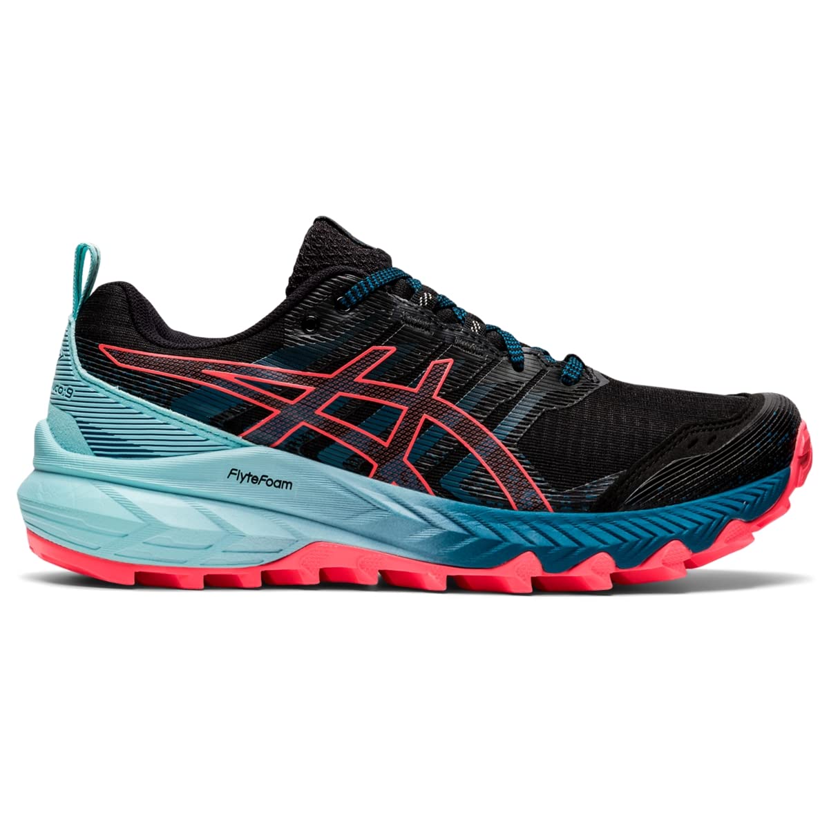 ASICS Women's Gel-Trabuco 9 Running Shoes, 7.5, Black/Blazing Coral