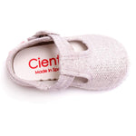 Cienta® Kid's 51013.26 T Strap Silver Sparkle Canvas Girl 25 M EU/8 M US Toddler