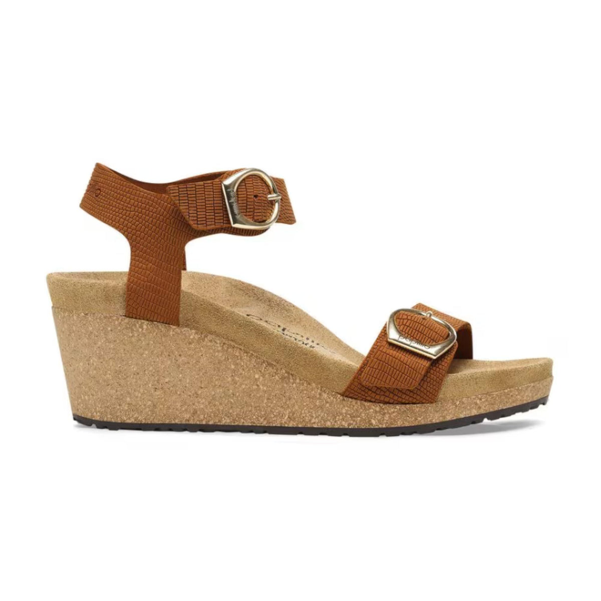 Birkenstock Papillio Soley Wedge Sandals (Embossed Burnt Orange, US Footwear Size System, Adult, Women, Numeric Range, Narrow, 6, 6.5)