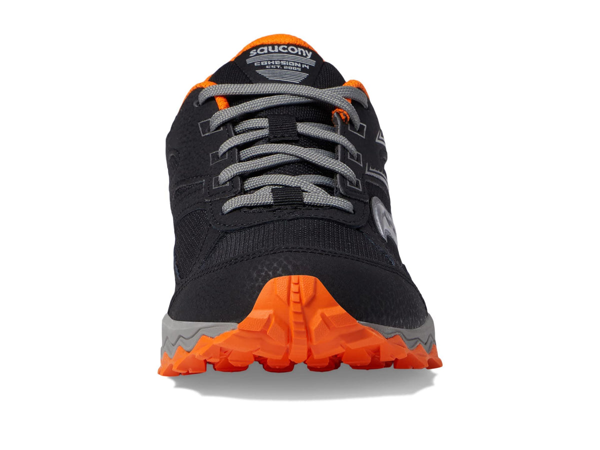 Saucony Cohesion Tr14 Lace to Toe Sneaker, Black/Orange, 3 Wide US Unisex Big_Kid