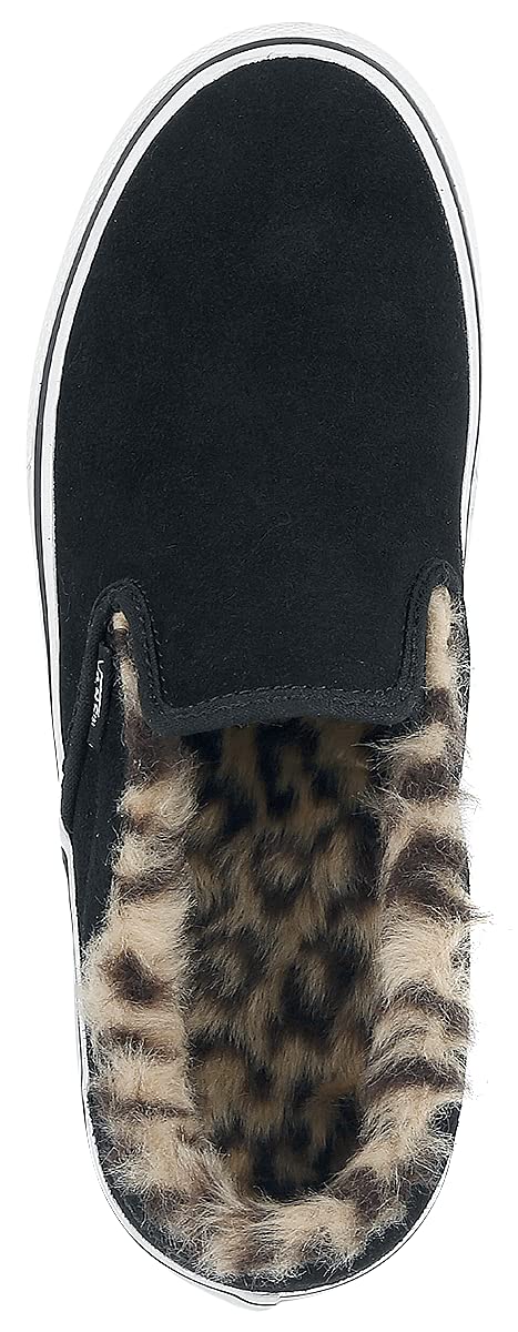 Vans Womens Suede Slip-On Platform Lack/Leopard Sneaker - 5