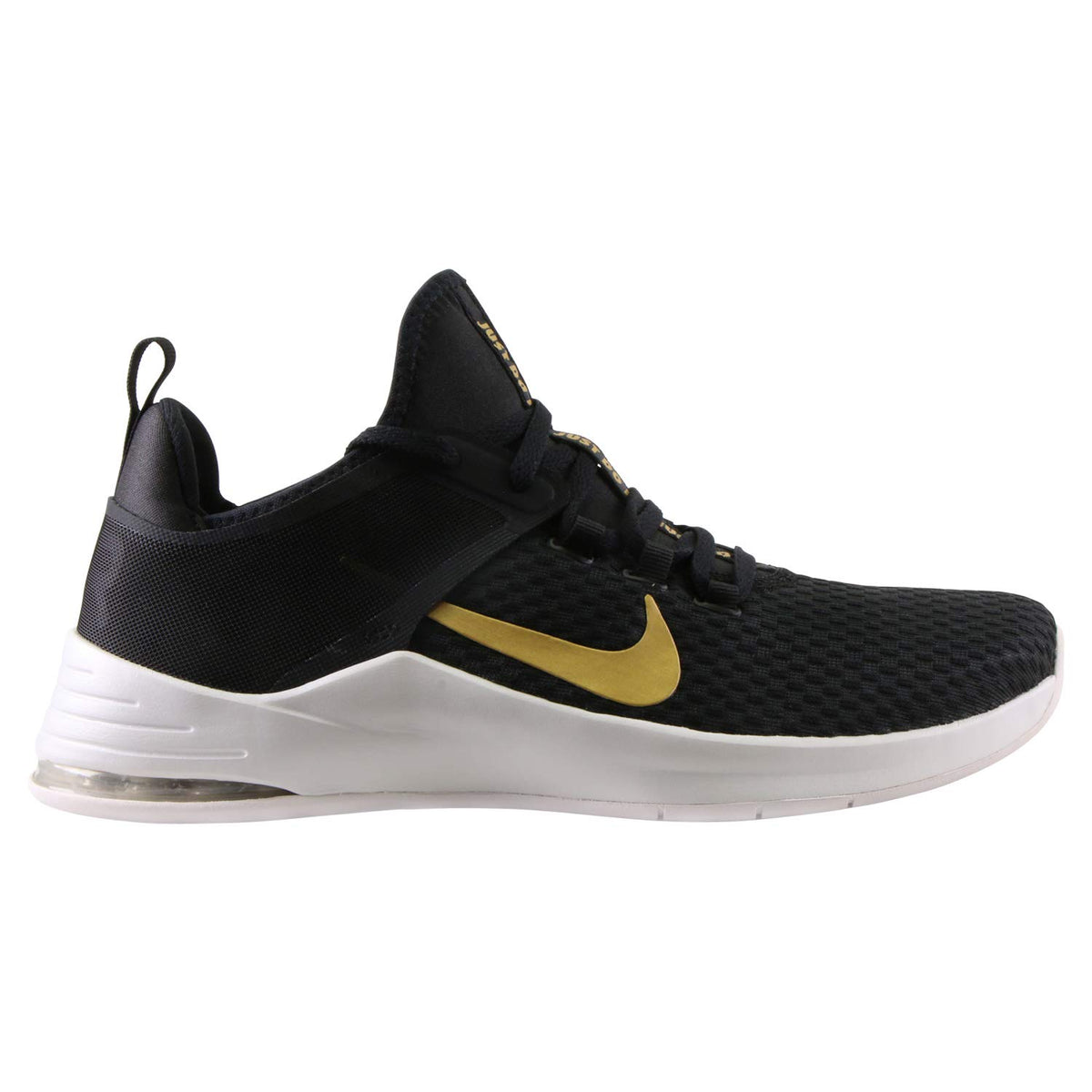 Nike Women's Air Max Bella Trainer 2 Sneaker, Black/Metallic Gold-vast Grey, 12