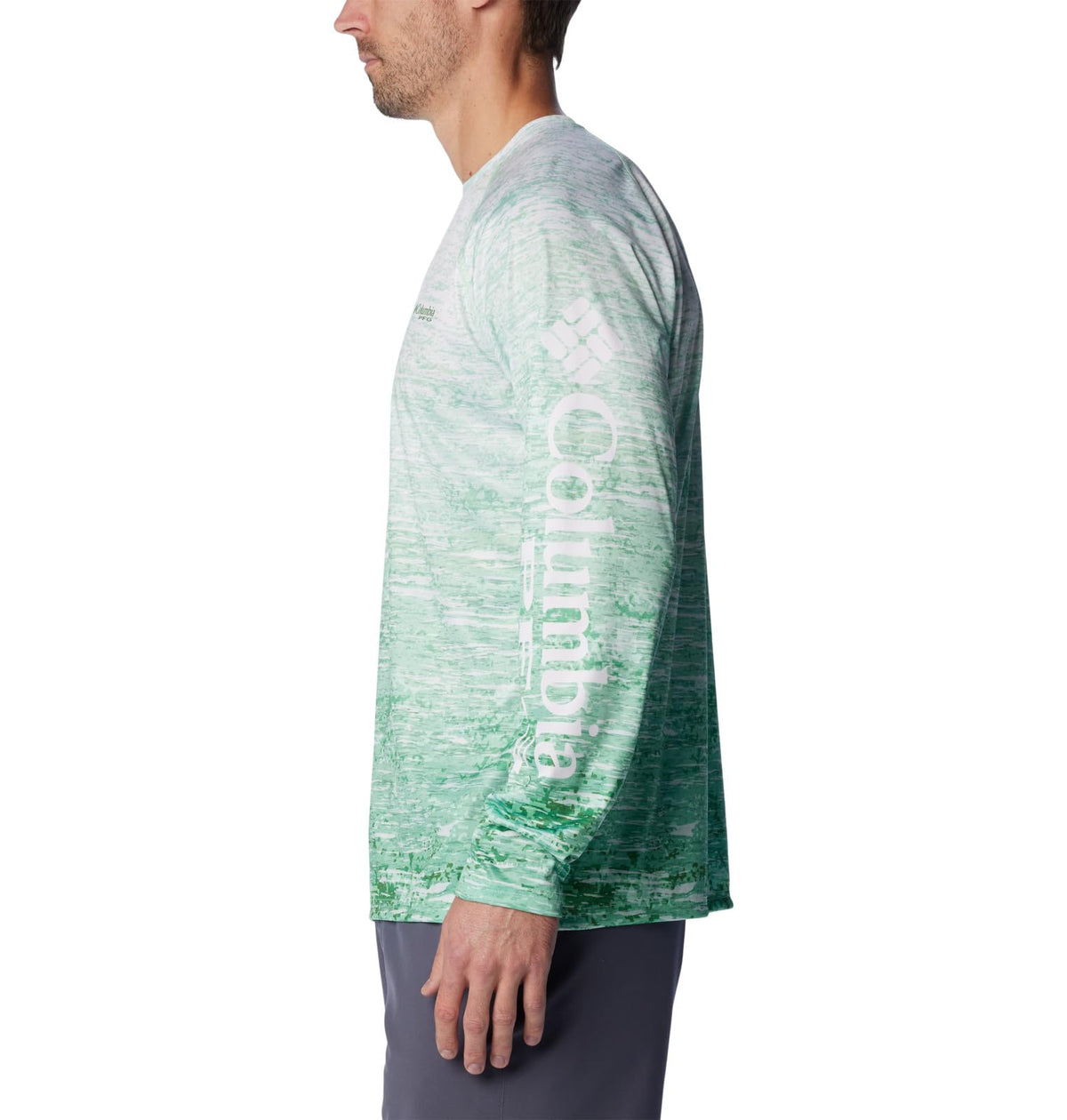 Columbia Men's Super Terminal Tackle Long Sleeve Shirt, Ocean Mint/Digiscale Fade, Small