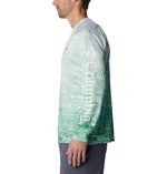 Columbia Men's Super Terminal Tackle Long Sleeve Shirt, Ocean Mint/Digiscale Fade, Small