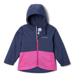 Columbia Youth Girls Rain-Zilla Jacket, Nocturnal/Pink Ice, Large