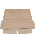 Nautica Girls Size School Uniform Performance Scooter Skirt with Undershorts, Pull-on, Knit Waistband & Functional Pockets, Khaki, 18 Plus