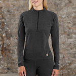 Carhartt Women's Base Force Heavyweight Quarter-Zip Thermal Base Layer Long Sleeve Shirt XX-Large Deep Black Heather