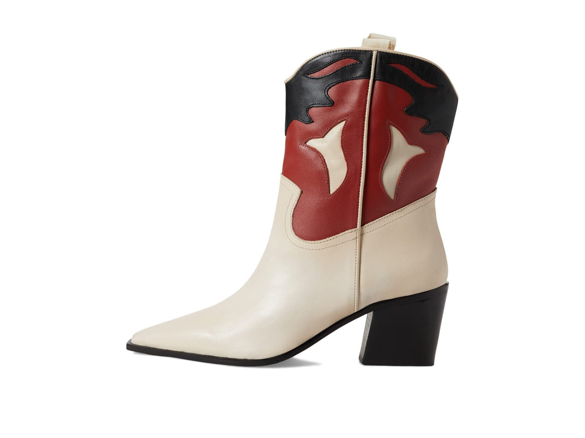 42 GOLD Bartlett Boots for Women Offers Leather Upper, Synthetic and Textile Lining, and Snip Toes and Stacked Block Heels Red 9.5 M