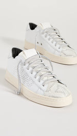 P448 Women's Jack Sneakers, Molly, Print, White, 5 Medium US