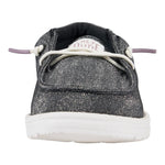 HEYDUDE Girl's Wendy Y Metallic Sparkle Charcoal Size 6 | Youth's Shoes | Youth Slip-on Loafers | Comfortable & Light-Weight