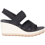 Merrell womens Kaiteri Wedge Strap Sandal, Black, 9 US