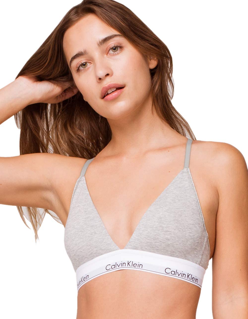 Calvin Klein Modern Cotton Lightly Lined Triangle Bralette Grey Heather