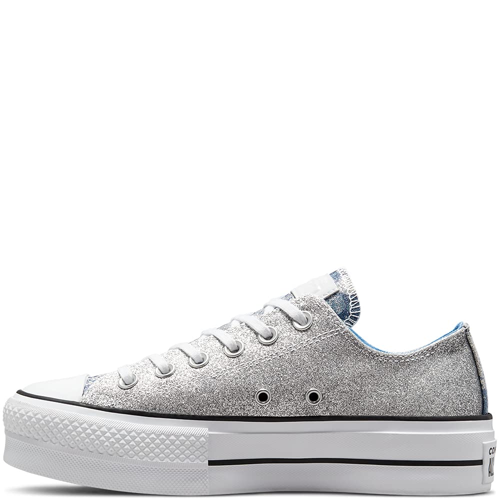 Converse Unisex Chuck Taylor All Star Low Top Platform Sneaker - Silver 9