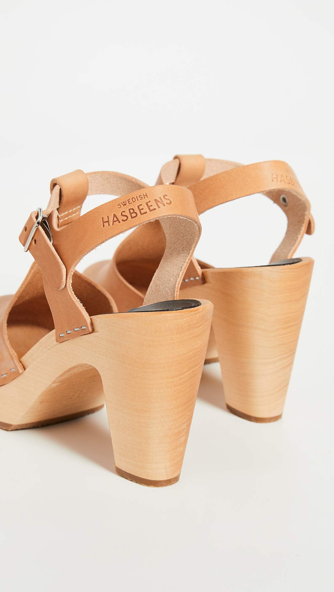 swedish hasbeens Women's T-Strap Sky High Heeled Sandal, Nature, 39 EU/9 M US