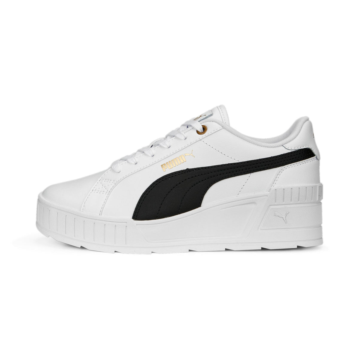 PUMA Women's Karmen Wedge Sneaker 6.5 Puma White-puma Black-gold