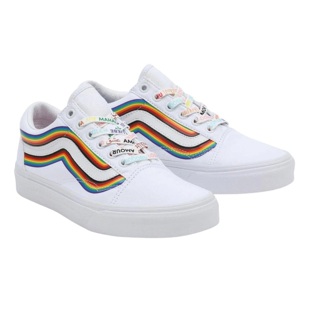 Unisex Old Skool Pride Classic Skate Shoe Sneakers White Rainbow 7847 (White Rainbow, us_Footwear_Size_System, Adult, Men, Numeric, Medium, Numeric_11)