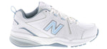 New Balance Women's 608 V5 Casual Comfort Cross Trainer, White/Light Blue, 10.5 Wide