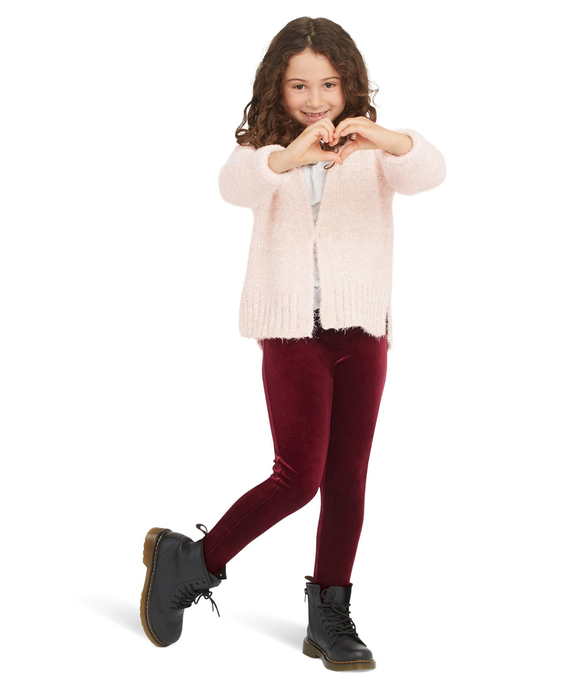 SPANX Girl's Girls Velvet Leggings (Little Kids/Big Kids) Rich Burgundy (Velvet) LG (10-12 Big Kid)