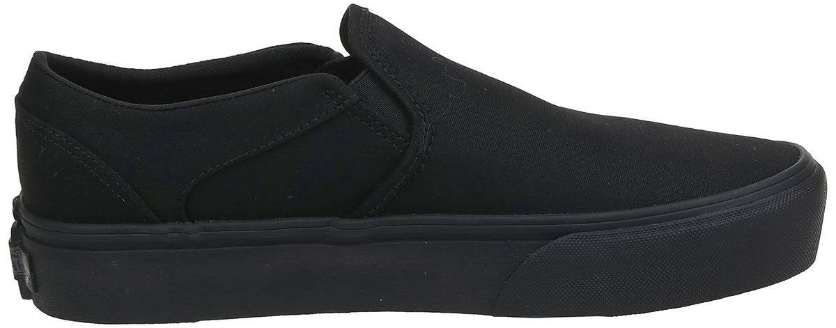 Vans Women's Asher Platform Sneaker, Canvas Black Black, 8