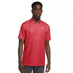 Nike Men's Striped Dri-Fit Golf Polo Medium University Red