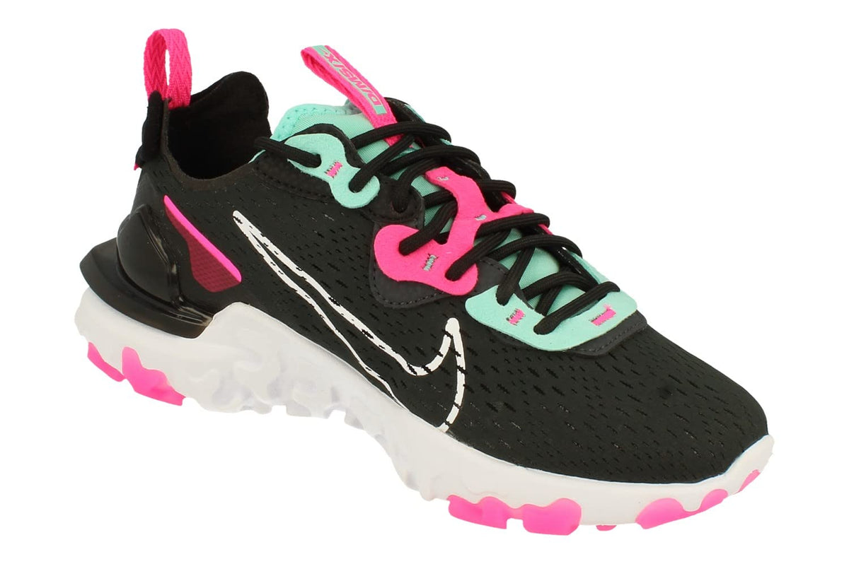 Nike Womens NSW React Vision Running Trainers CI7523 Sneakers Shoes (UK 6.5 US 9 EU 40.5, Dark Smoke Grey White Pink 008)